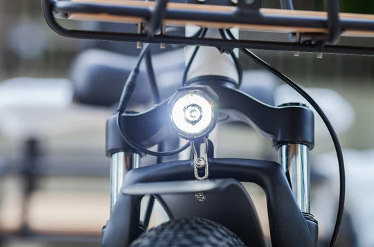 Integrated LED headlight on an e-bike fork