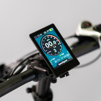 Color LCD display mounted on e-bike handlebars